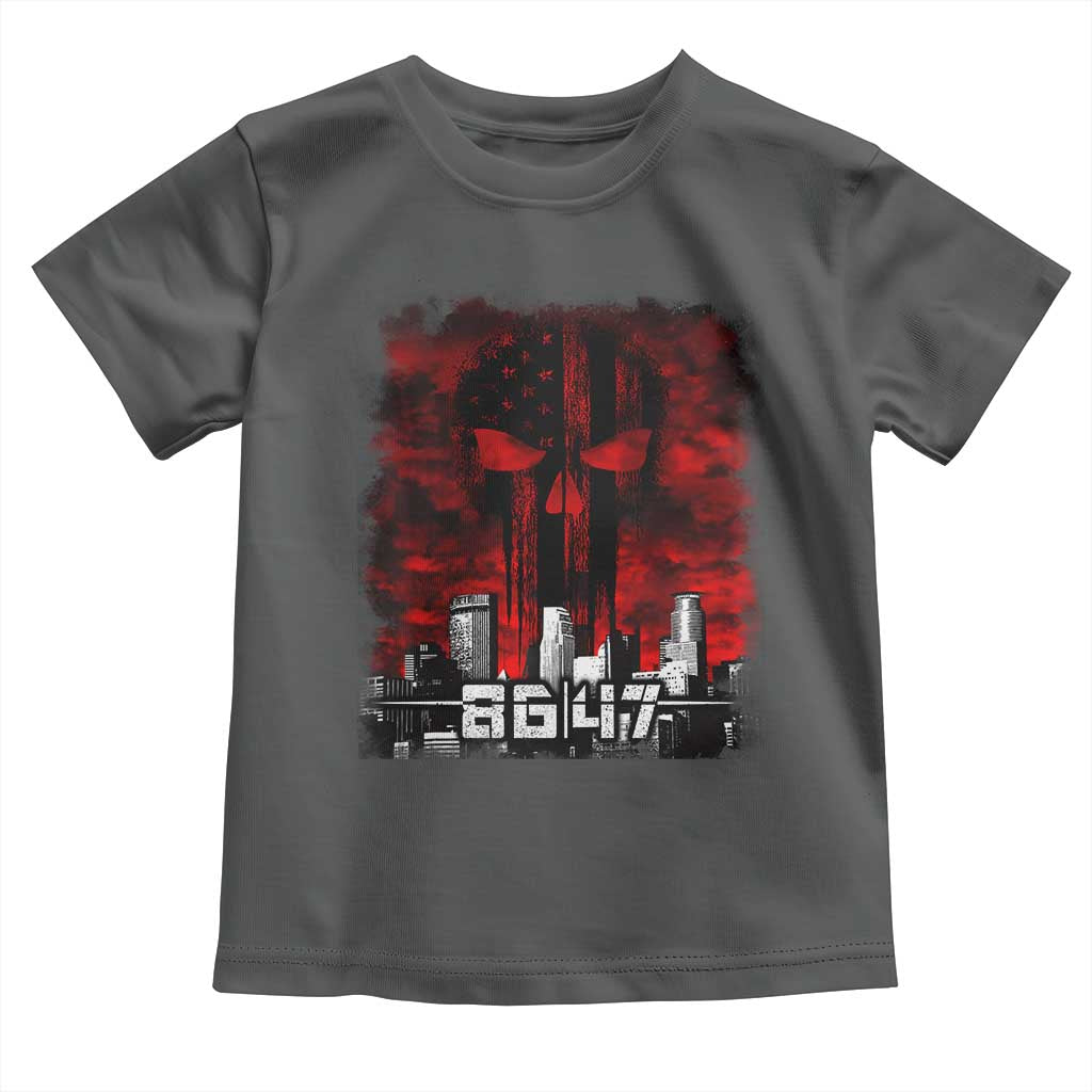 Retro 8647 Toddler T Shirt Vintage USA American Flag Skull