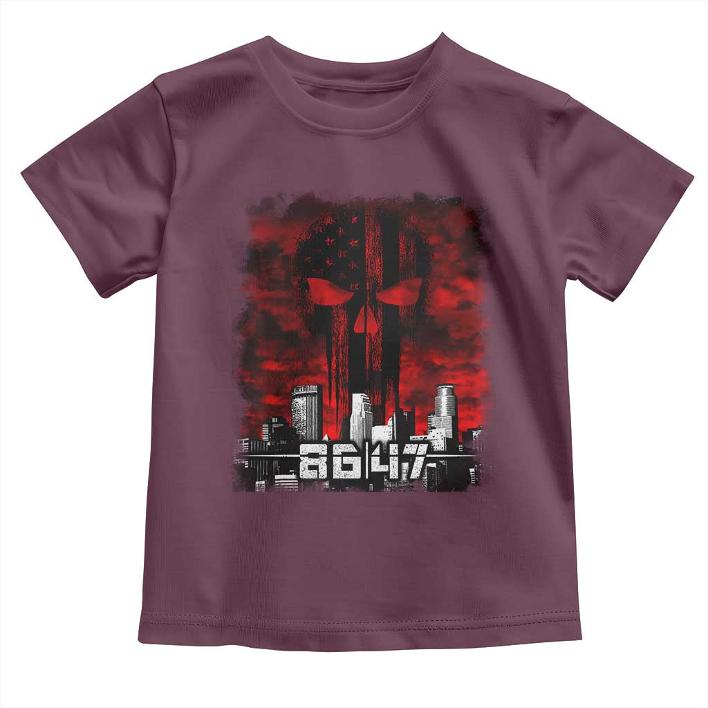 Retro 8647 Toddler T Shirt Vintage USA American Flag Skull