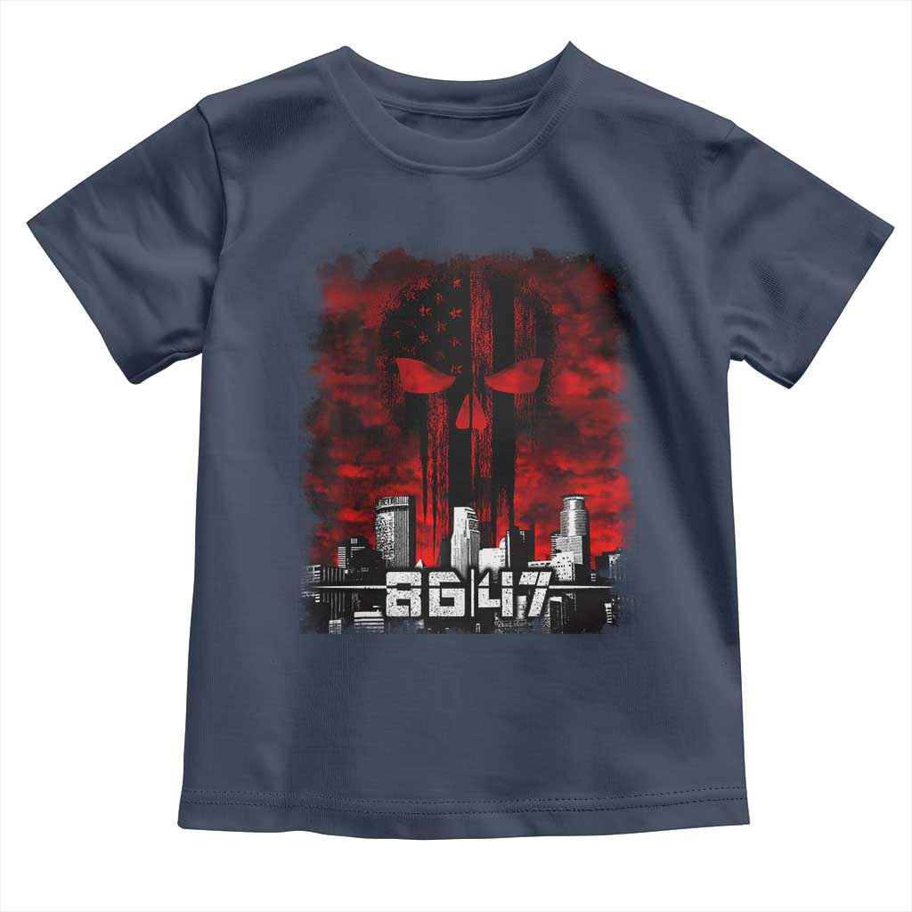 Retro 8647 Toddler T Shirt Vintage USA American Flag Skull