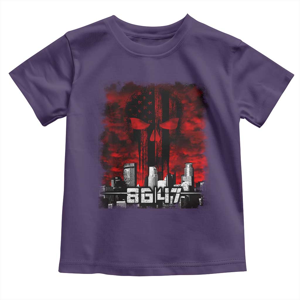 Retro 8647 Toddler T Shirt Vintage USA American Flag Skull