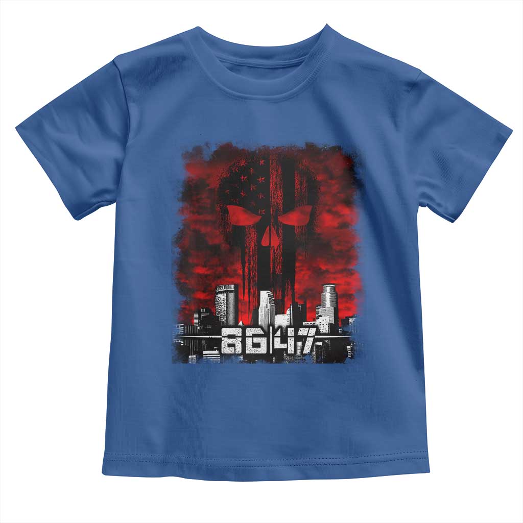 Retro 8647 Toddler T Shirt Vintage USA American Flag Skull