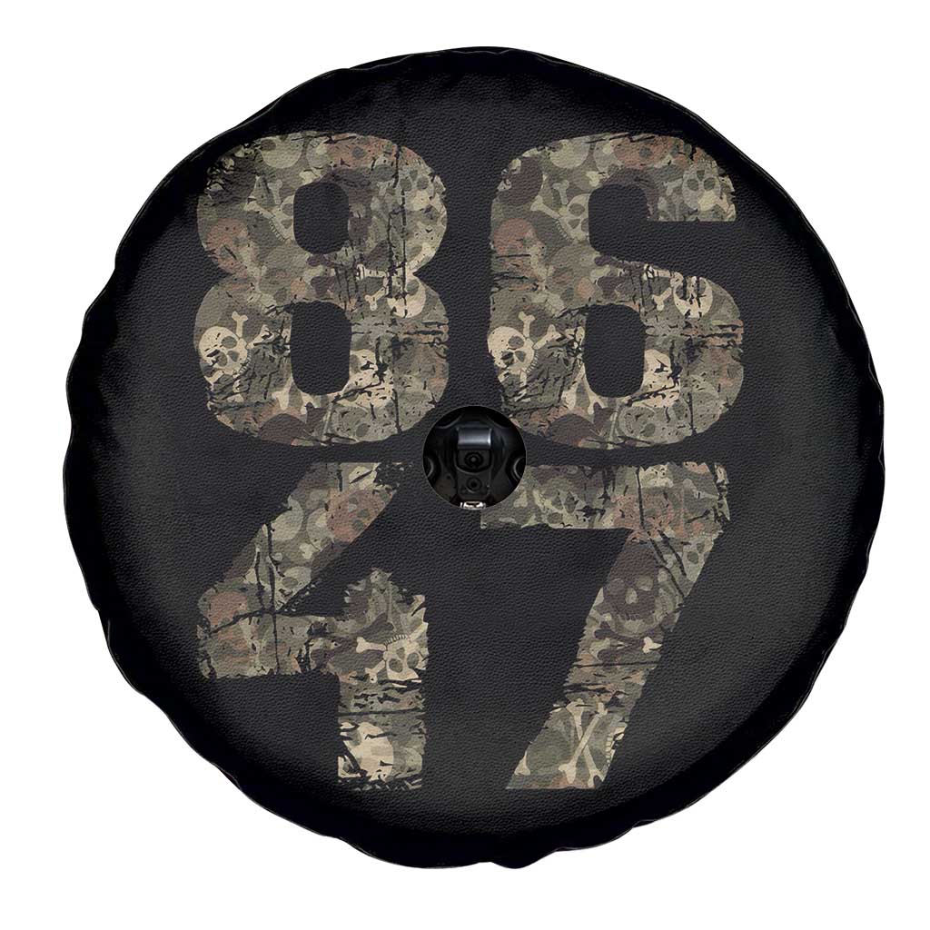 Retro 8647 Spare Tire Cover Vintage Camouflage Camo Skull