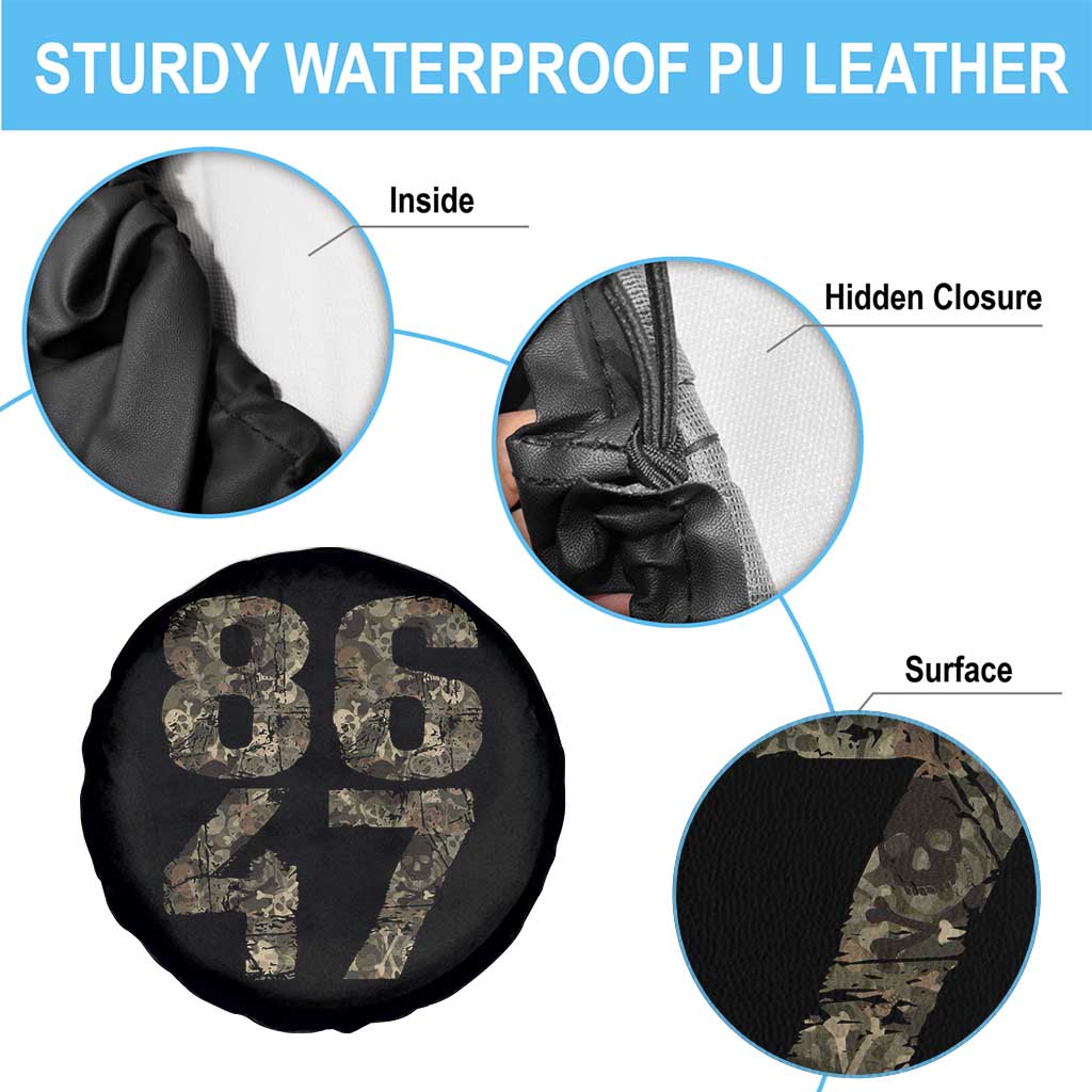 Retro 8647 Spare Tire Cover Vintage Camouflage Camo Skull