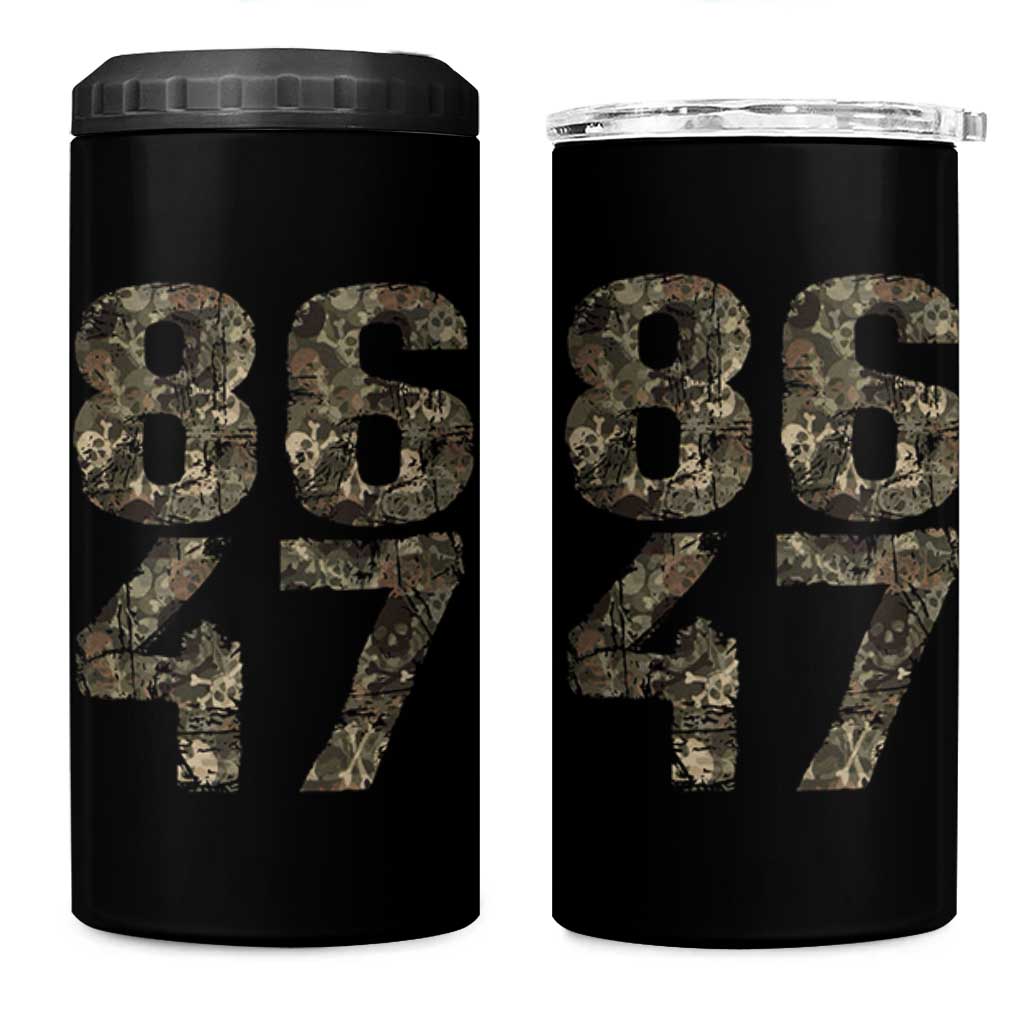 Retro 8647 4 in 1 Can Cooler Tumbler Vintage Camouflage Camo Skull