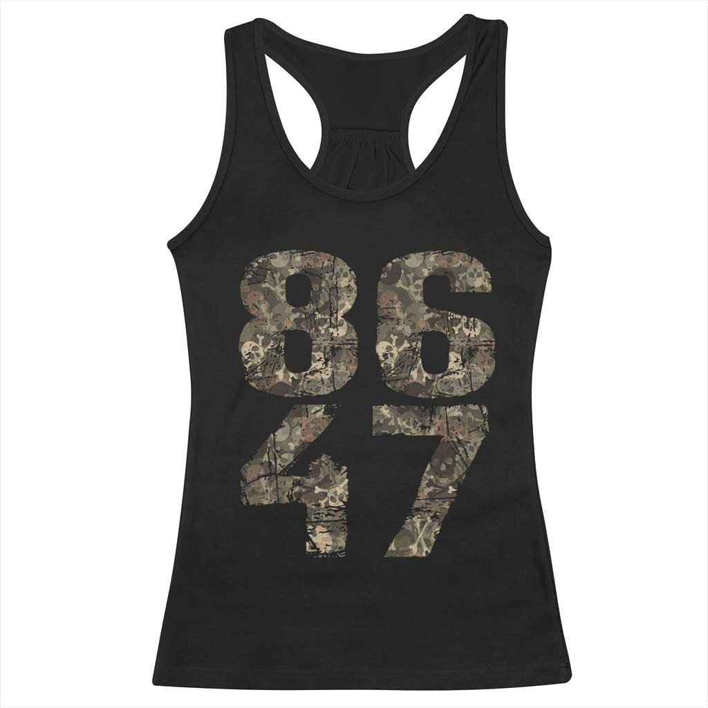 Retro 8647 Racerback Tank Top Vintage Camouflage Camo Skull