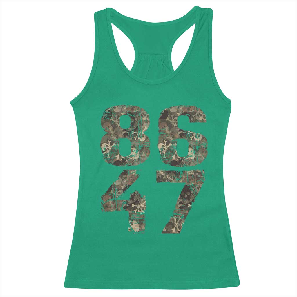 Retro 8647 Racerback Tank Top Vintage Camouflage Camo Skull