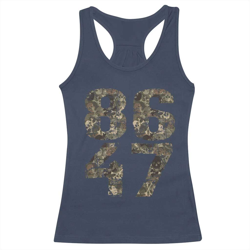 Retro 8647 Racerback Tank Top Vintage Camouflage Camo Skull