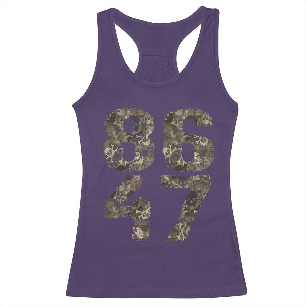 Retro 8647 Racerback Tank Top Vintage Camouflage Camo Skull