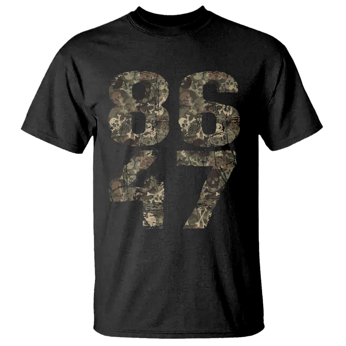 Retro 8647 T Shirt Vintage Camouflage Camo Skull