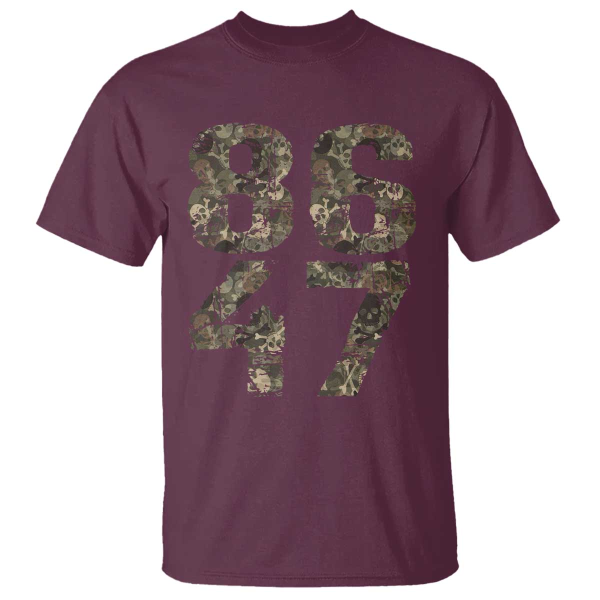 Retro 8647 T Shirt Vintage Camouflage Camo Skull