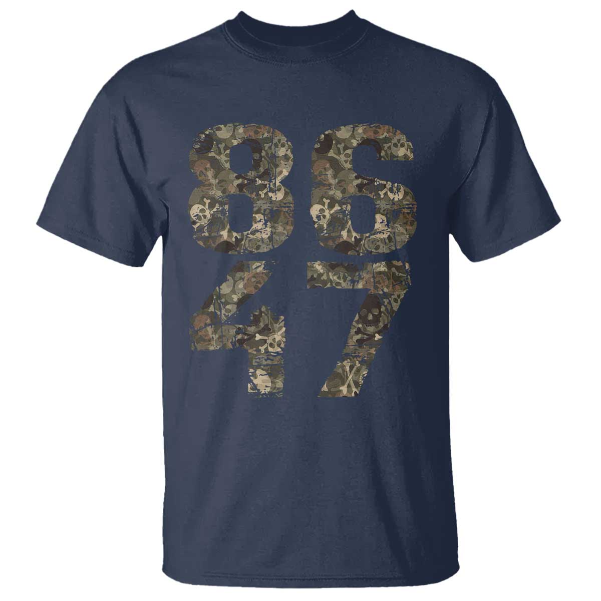 Retro 8647 T Shirt Vintage Camouflage Camo Skull