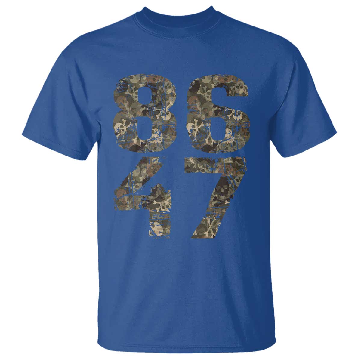 Retro 8647 T Shirt Vintage Camouflage Camo Skull