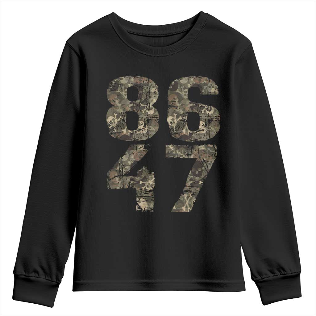 Retro 8647 Youth Sweatshirt Vintage Camouflage Camo Skull