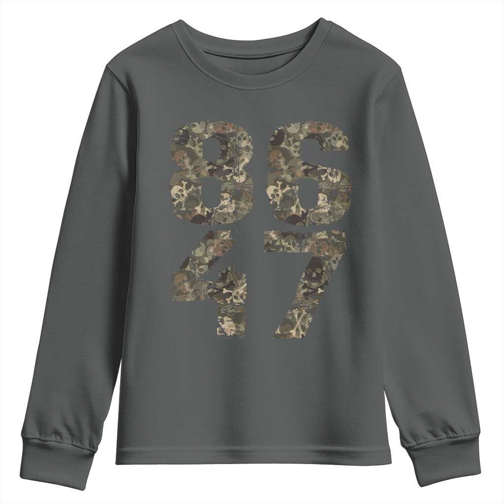 Retro 8647 Youth Sweatshirt Vintage Camouflage Camo Skull
