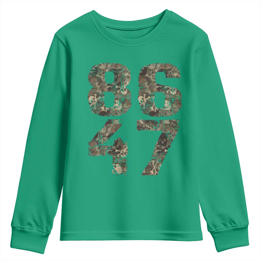 Retro 8647 Youth Sweatshirt Vintage Camouflage Camo Skull