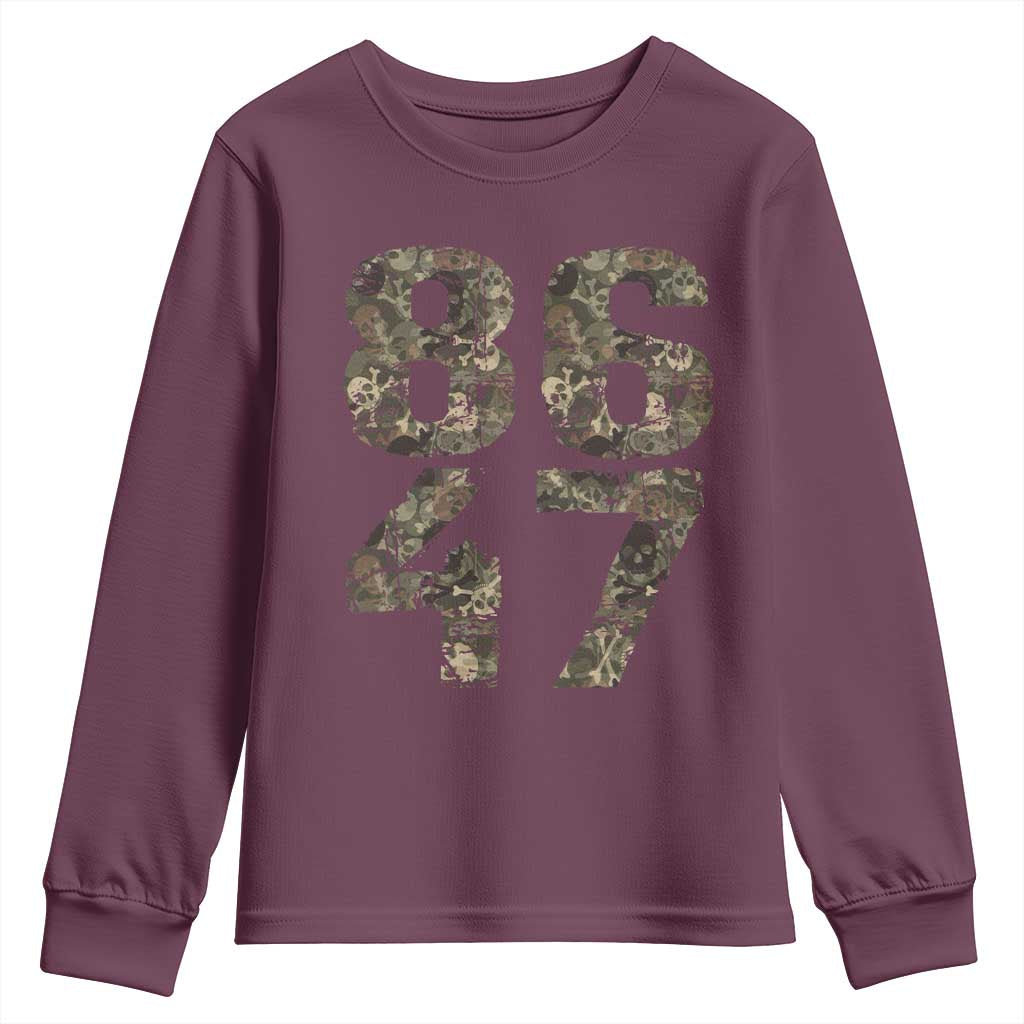 Retro 8647 Youth Sweatshirt Vintage Camouflage Camo Skull