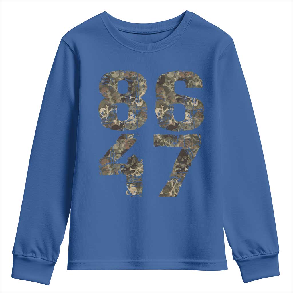 Retro 8647 Youth Sweatshirt Vintage Camouflage Camo Skull