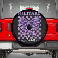 Military Child Coquette Bow Spare Tire Cover Purple Up Camo