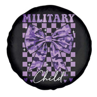 Military Child Coquette Bow Spare Tire Cover Purple Up Camo