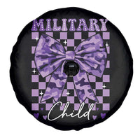 Military Child Coquette Bow Spare Tire Cover Purple Up Camo