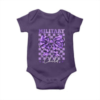 Military Child Coquette Bow Baby Onesie Purple Up Camo