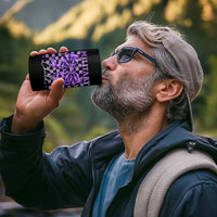 Military Child Coquette Bow 4 in 1 Can Cooler Tumbler Purple Up Camo