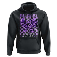 Military Child Coquette Bow Hoodie Purple Up Camo