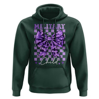 Military Child Coquette Bow Hoodie Purple Up Camo