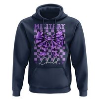 Military Child Coquette Bow Hoodie Purple Up Camo
