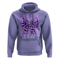 Military Child Coquette Bow Hoodie Purple Up Camo