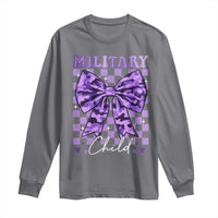 Military Child Coquette Bow Long Sleeve Shirt Purple Up Camo