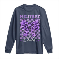 Military Child Coquette Bow Long Sleeve Shirt Purple Up Camo