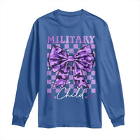 Military Child Coquette Bow Long Sleeve Shirt Purple Up Camo