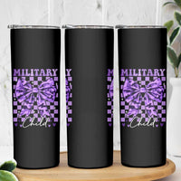 Military Child Coquette Bow Skinny Tumbler Purple Up Camo