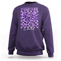 Military Child Coquette Bow Sweatshirt Purple Up Camo