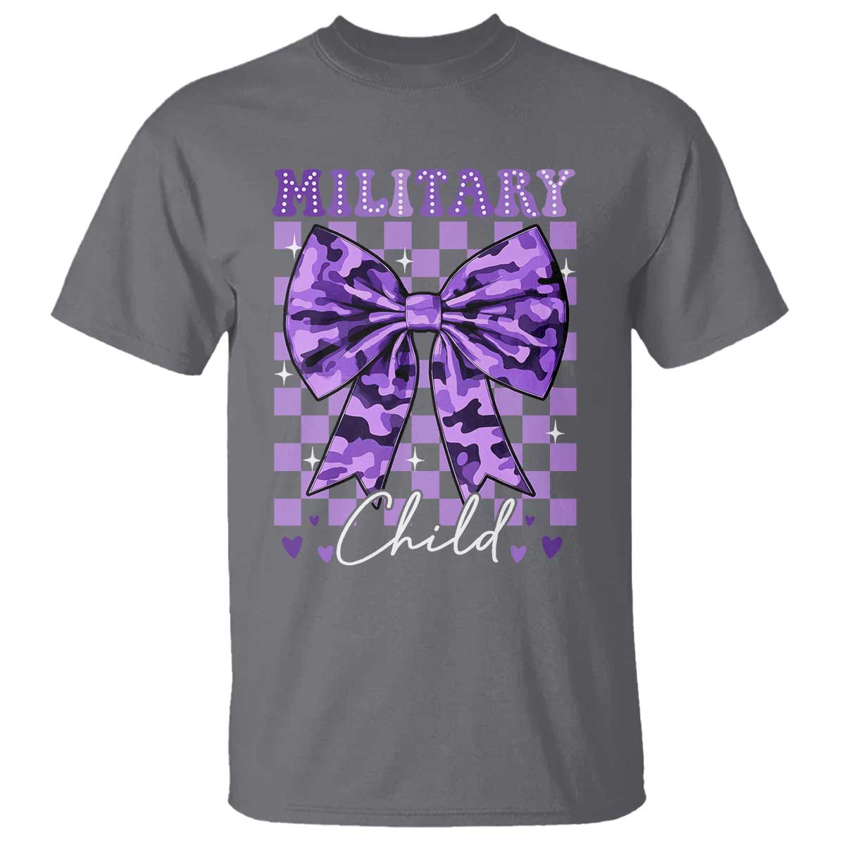Military Child Coquette Bow T Shirt Purple Up Camo