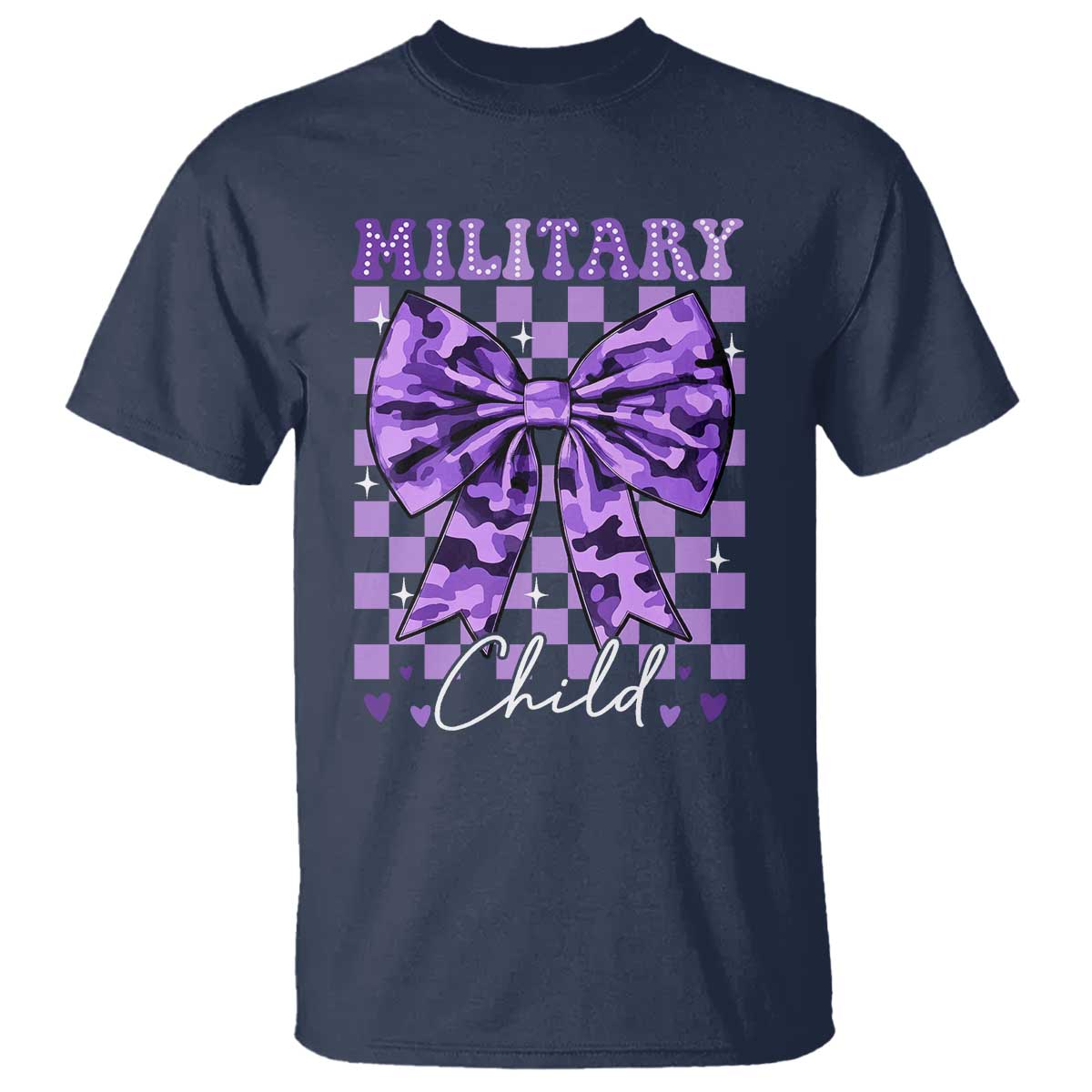 Military Child Coquette Bow T Shirt Purple Up Camo