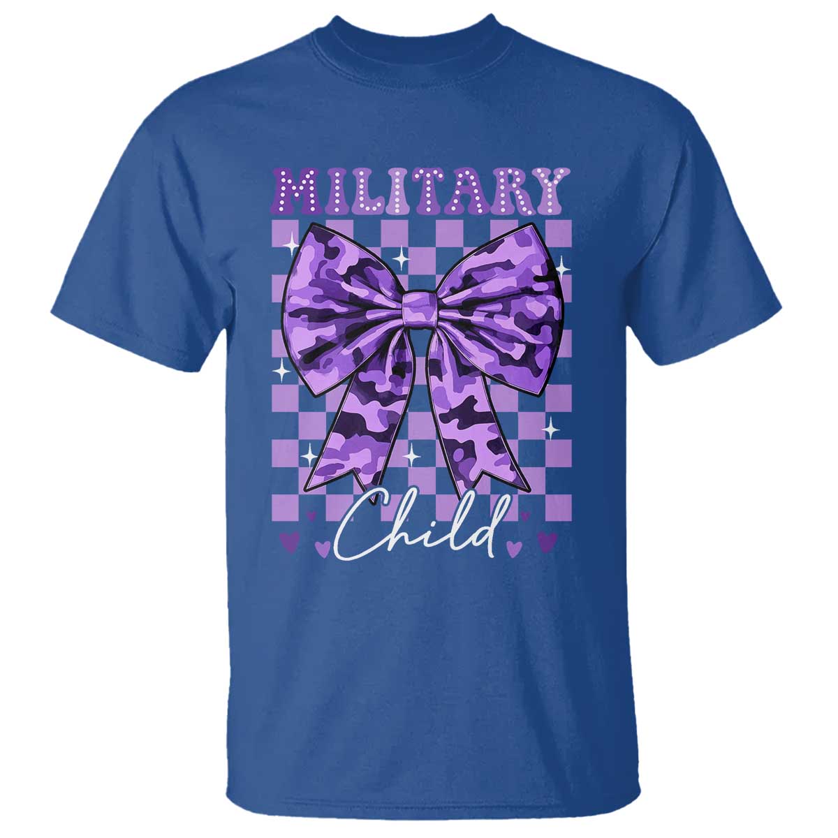 Military Child Coquette Bow T Shirt Purple Up Camo