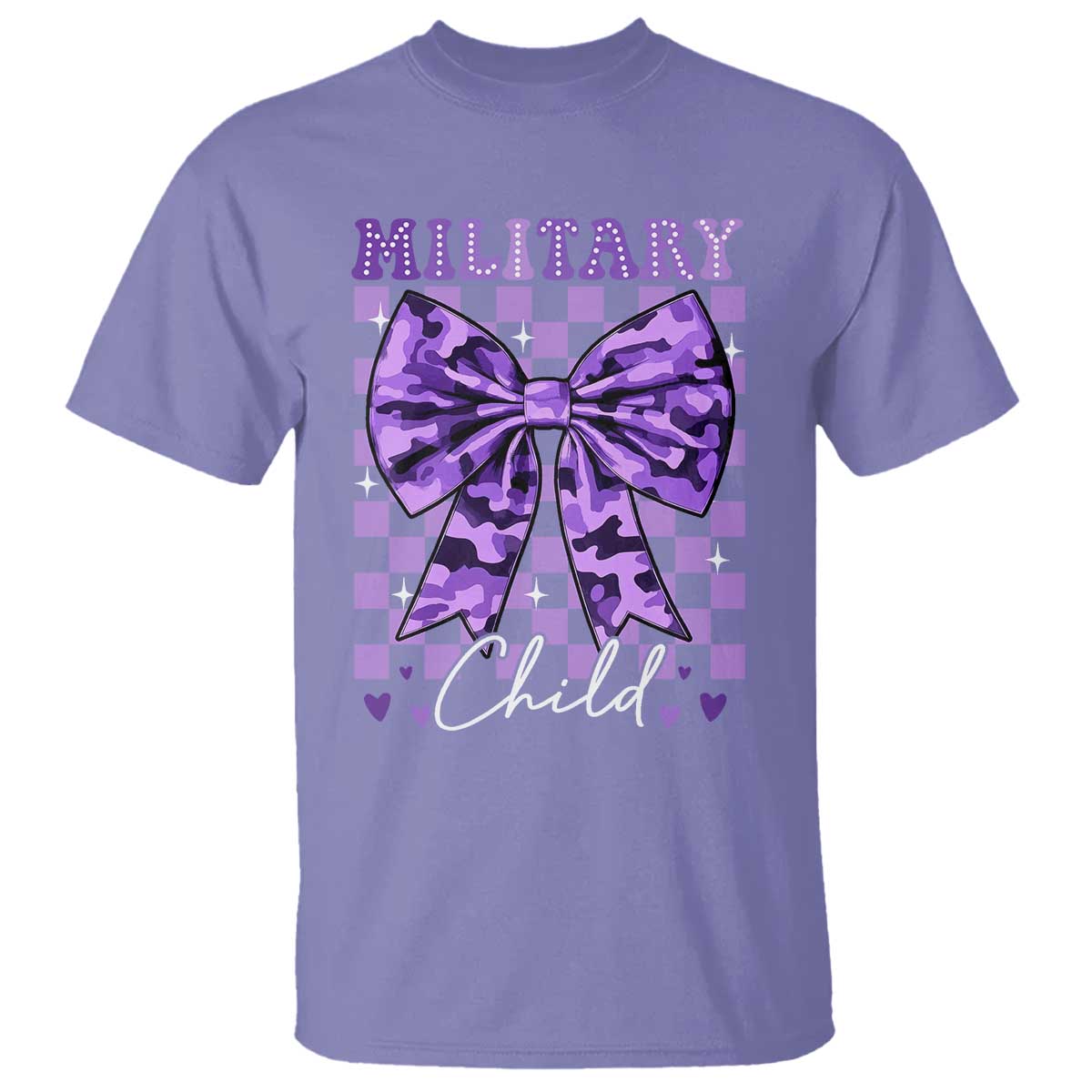 Military Child Coquette Bow T Shirt Purple Up Camo