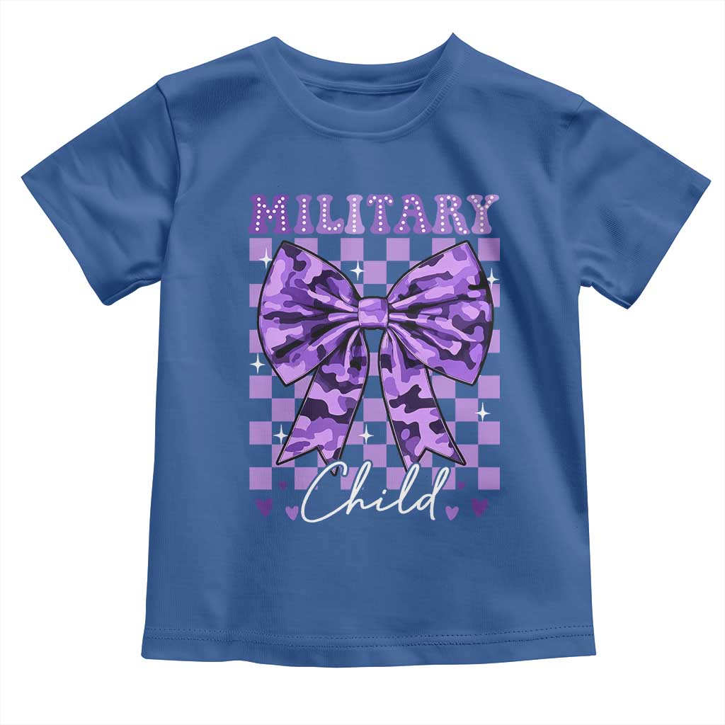 Military Child Coquette Bow Toddler T Shirt Purple Up Camo