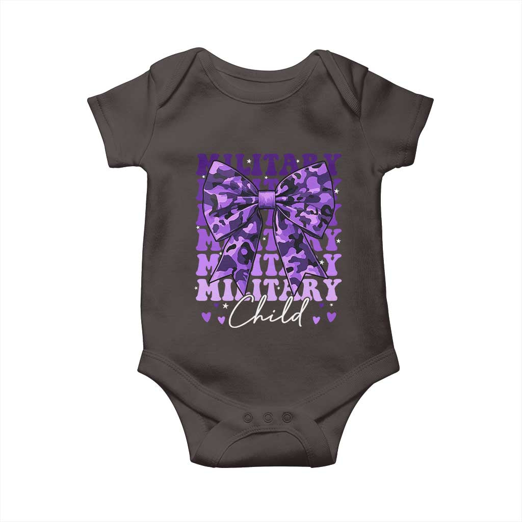 Military Child Coquette Bow Baby Onesie Purple Up Camo Kids Girls