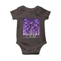 Military Child Coquette Bow Baby Onesie Purple Up Camo Kids Girls