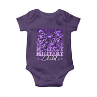 Military Child Coquette Bow Baby Onesie Purple Up Camo Kids Girls