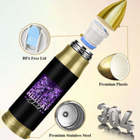 Military Child Coquette Bow Bullet Tumbler Purple Up Camo Kids Girls