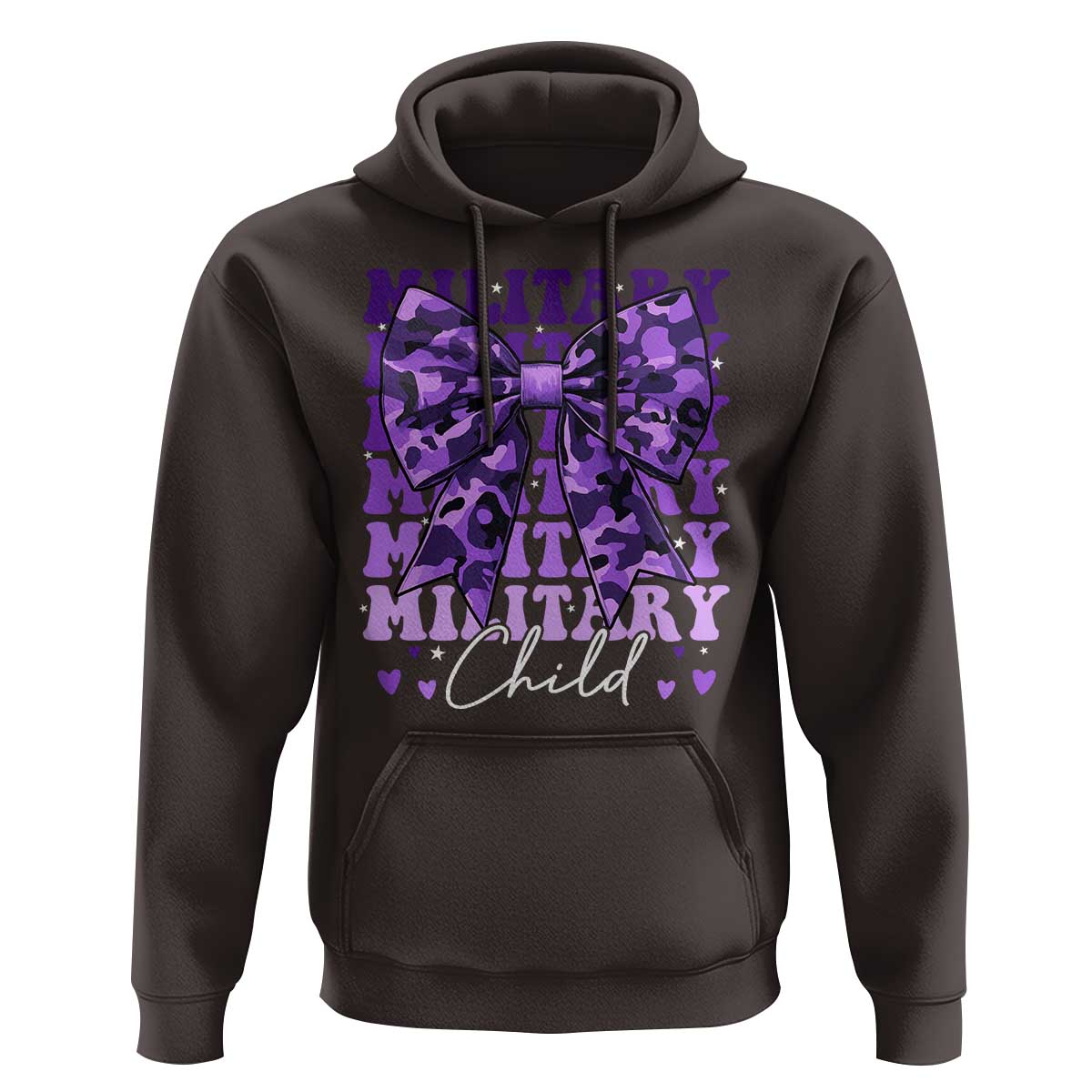 Military Child Coquette Bow Hoodie Purple Up Camo Kids Girls