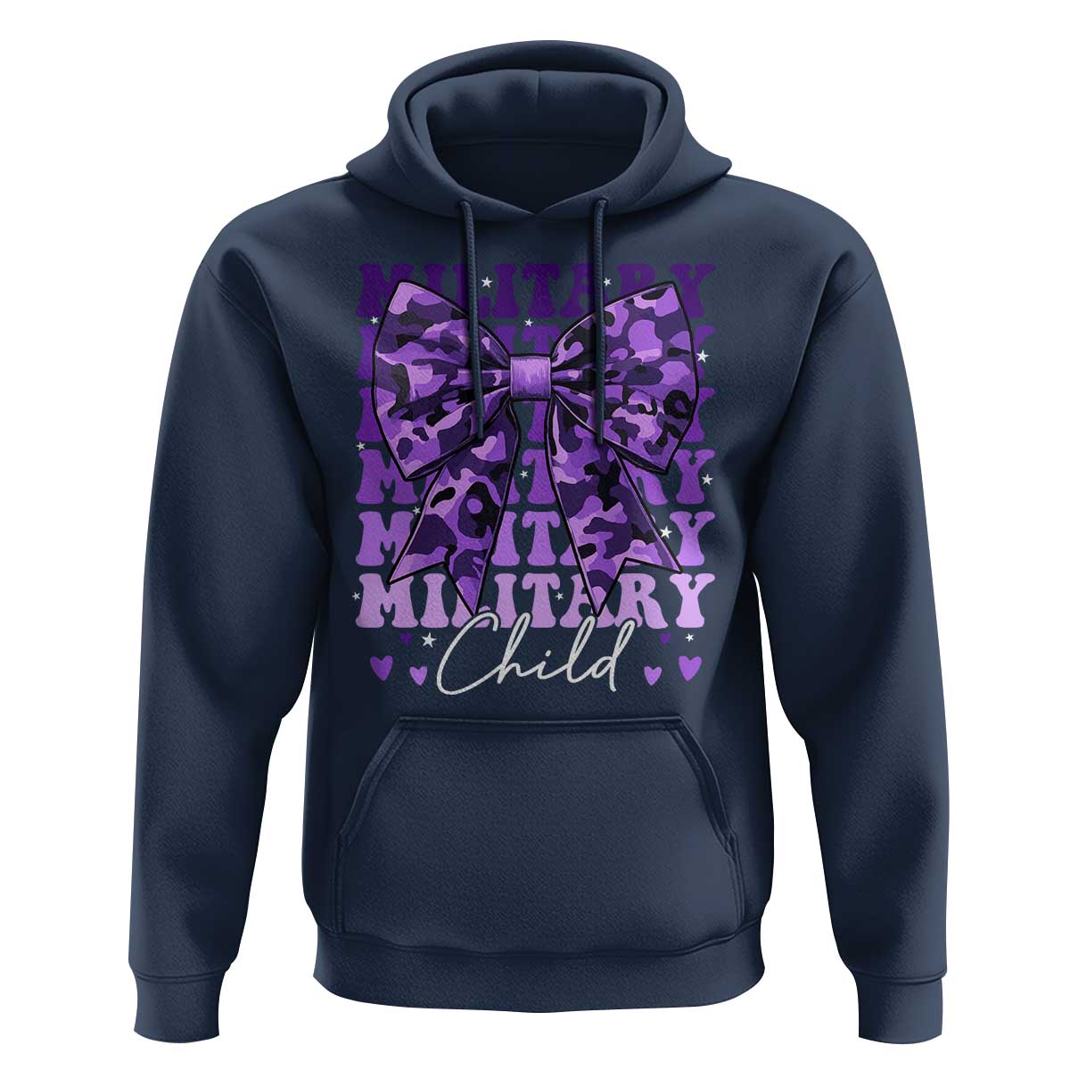 Military Child Coquette Bow Hoodie Purple Up Camo Kids Girls