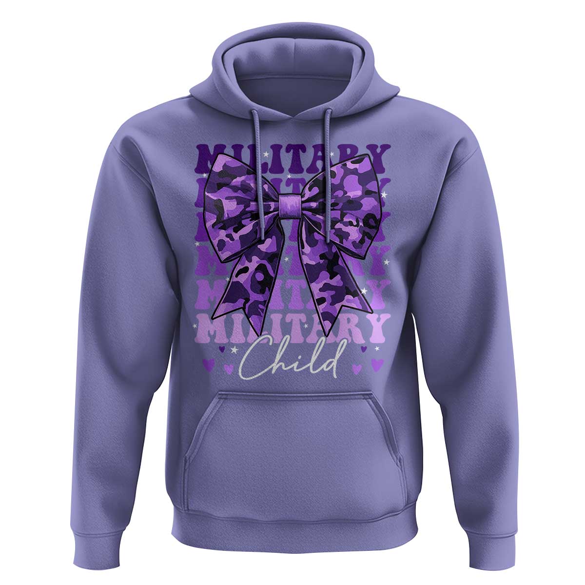 Military Child Coquette Bow Hoodie Purple Up Camo Kids Girls