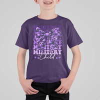 Military Child Coquette Bow T Shirt For Kid Purple Up Camo Kids Girls