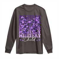 Military Child Coquette Bow Long Sleeve Shirt Purple Up Camo Kids Girls