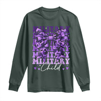 Military Child Coquette Bow Long Sleeve Shirt Purple Up Camo Kids Girls